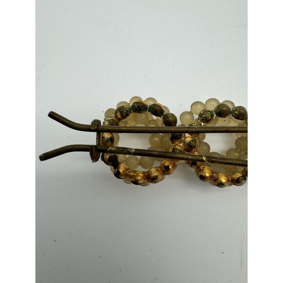 VTG Lot Hair Comb And Barrette ART NOUVEAU / Faux Pearl & Gold-tone accents - Picture 6 of 15